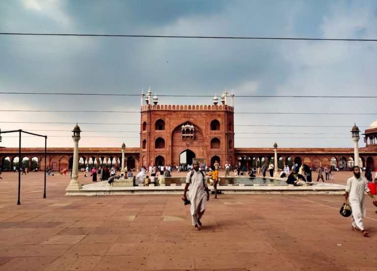 Innenhof der Jama Masjid Moschee Alt-Delhi