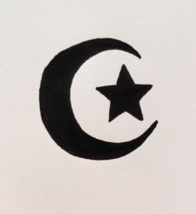Mondsichel und Stern Islam Symbol