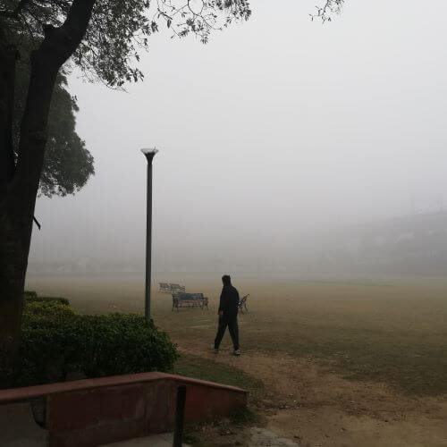 Luftverschmutzung im Park Neu-Delhi Indien