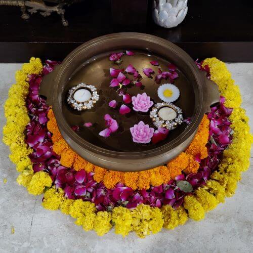Blumen Rangoli Diwali Neu-Delhi